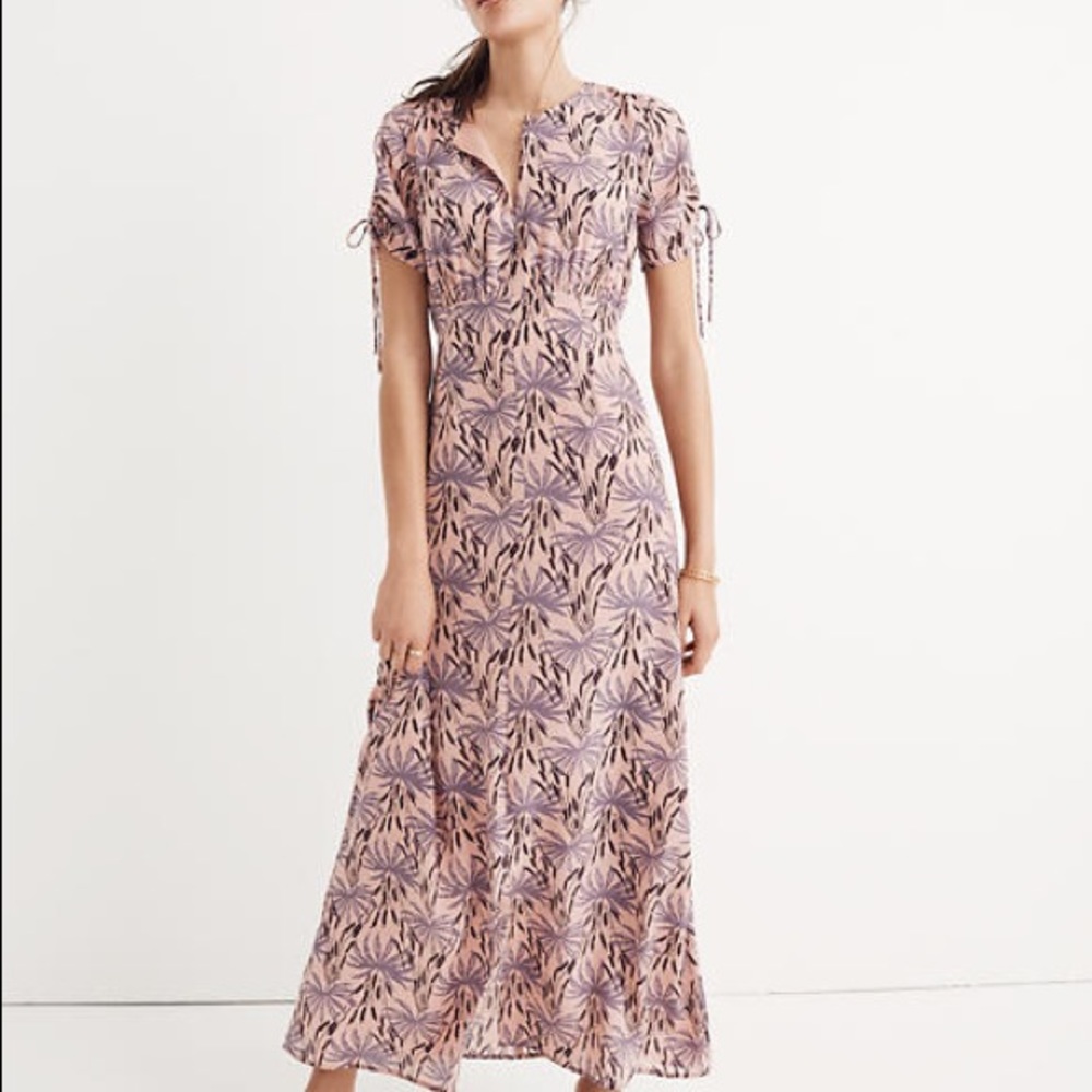 Madewell 100% Silk Oasis Palm Maxi Dress Size 12
